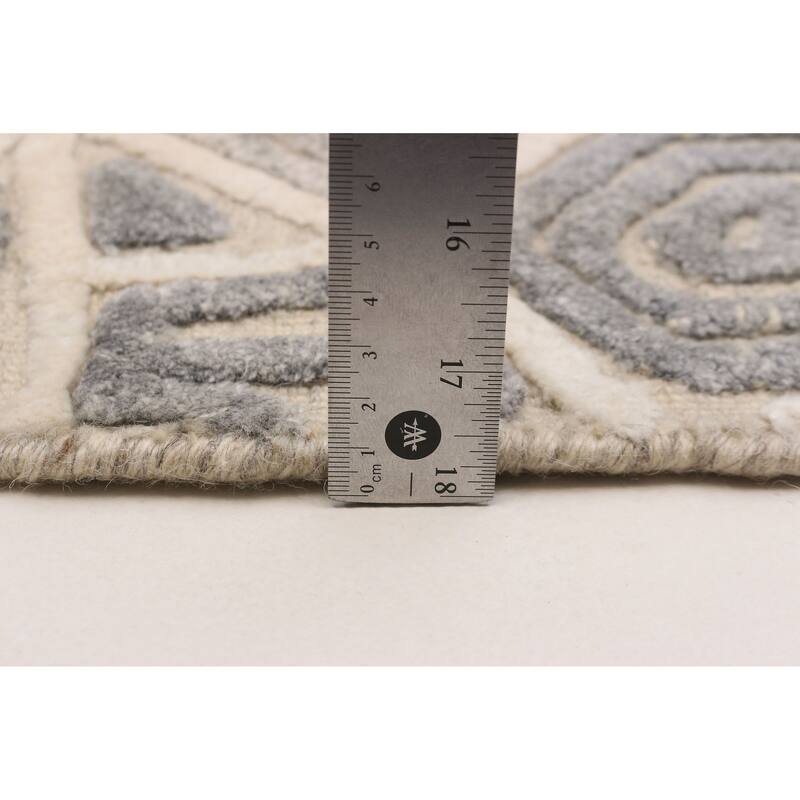 ECARPETGALLERY Hand-knotted Tangier Grey Wool Rug - 5'2 x 8'0