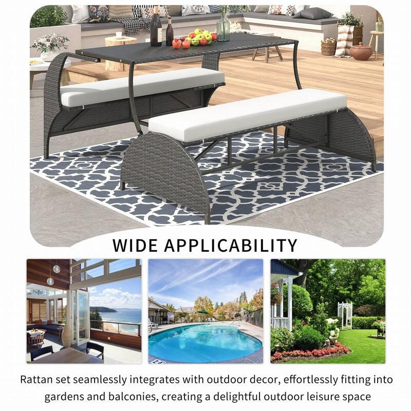 Versatile 3-Piece Outdoor Bistro Set Converts to Table and Seats for Gardens and Lawns