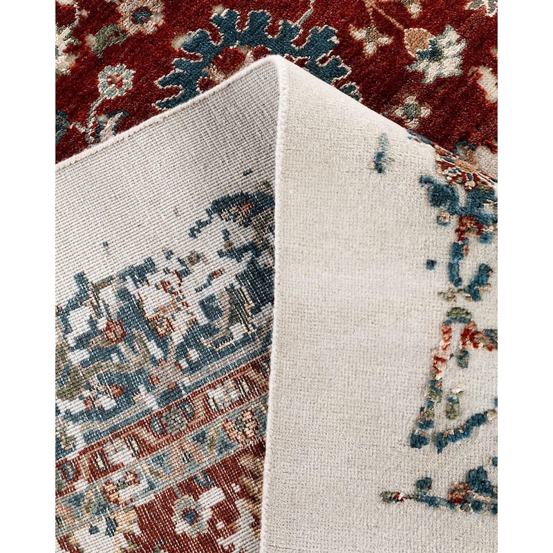 Ikat One-of-a-Kind Hand-Knotted Area Rug, Red - 8' 3" x 10' 2"