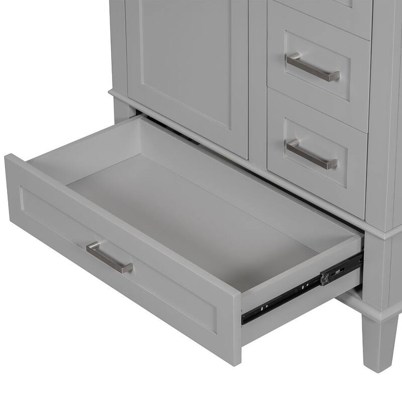 30" Elegantly Modern Bathroom Vanity with Sink Combo Set and 1 Soft Closing Door and 3 Drawers