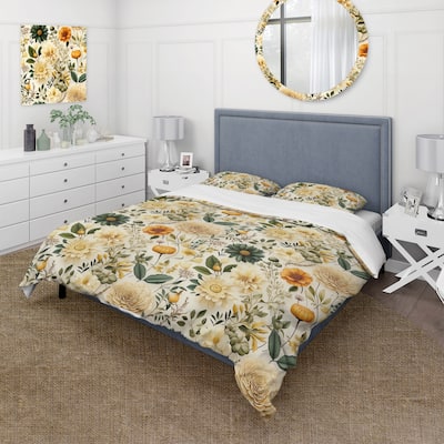 Designart "Floral Wanderlust Boho Pattern" Floral bedding set with shams