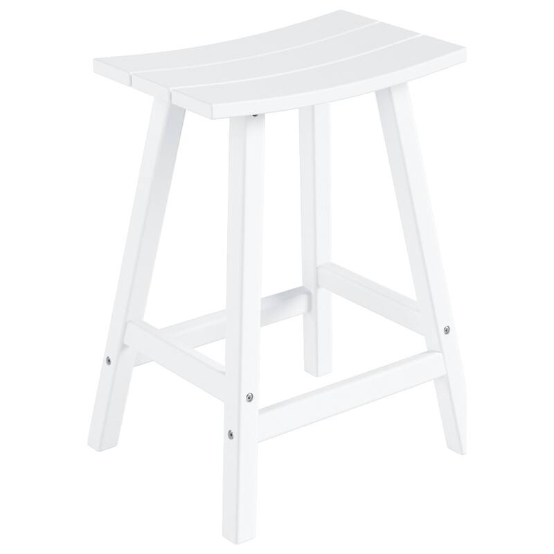 Polytrends Laguna Hdpe All Weather Outdoor Patio 24" Saddle Seat Counter Stool