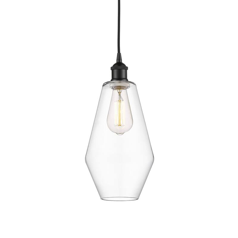 Innovations Lighting 616-1P-15-7 Cindyrella Pendant Cindyrella 7" Wide - Matte Black / Clear