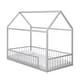 preview thumbnail 3 of 13, Little Seeds Skyler Metal Montessori House Bed with Removable Rail, Twin, Dove Gray