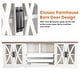 preview thumbnail 6 of 8, 93" Farmhouse White Barn Door Storage Cabinets Console TV Stand for TVs Up to 100" with Adjustable Shelves