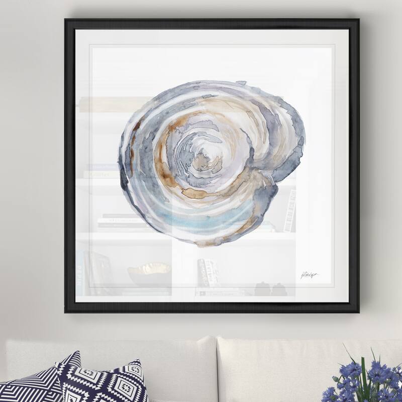 Watercolor Tree Ring III -Black Framed Print