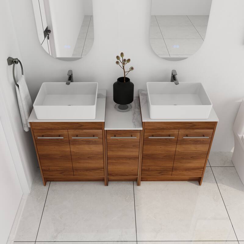ARTCHIRLY 24/36/48/60 Inch Bathroom Vanity with Sink, Freestanding Bathroom Vanity with Soft Close Door and Shelf