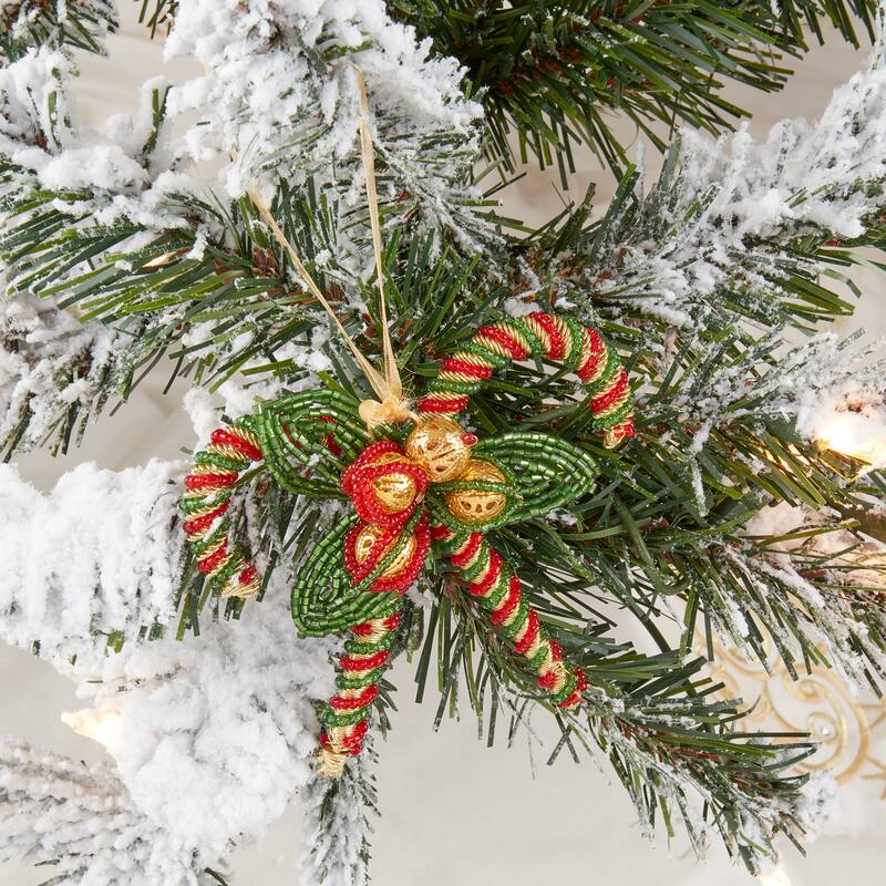 Delightful Decoration Beaded Candy Cane Ornament (Set of 4 pcs)