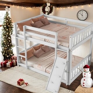 Versatile Playhouse Bunk Bed with Climbing Features,Twin Over Twin