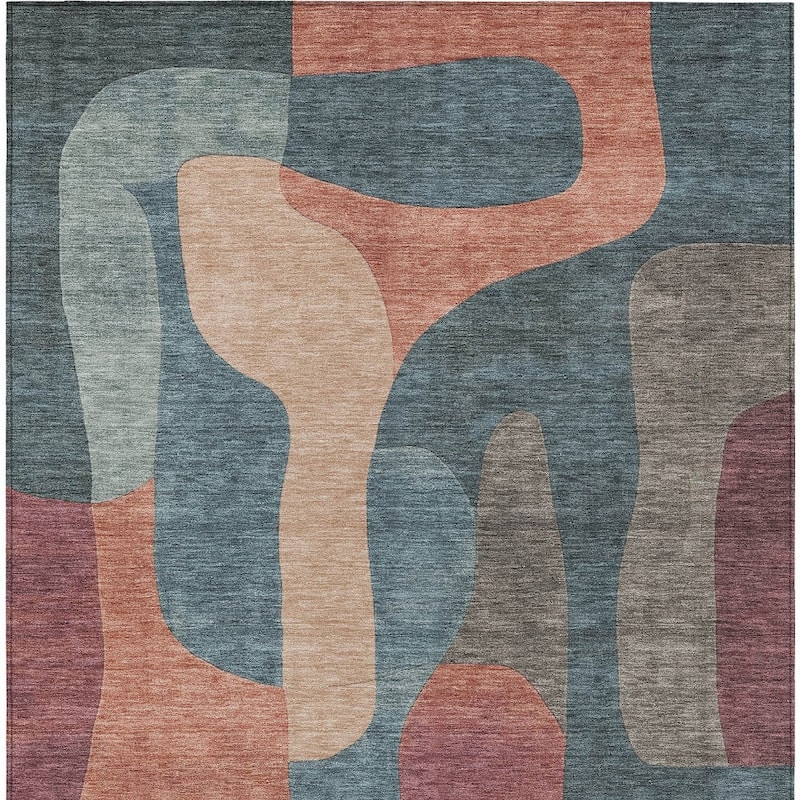 HomeRoots Abstract Transitional Rectangle Outdoor Rug