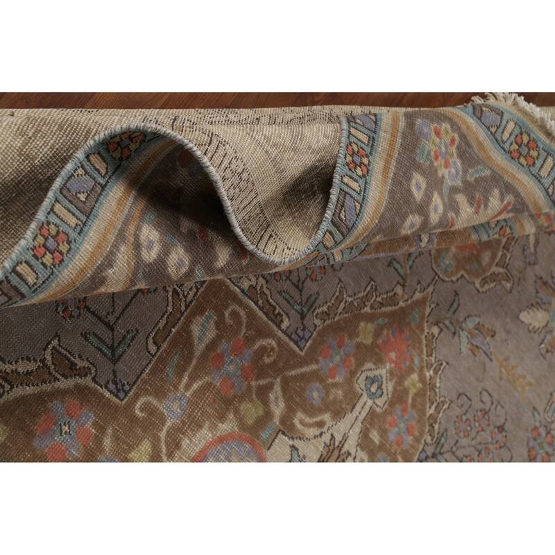 Tabriz Persian Vintage Area Rug Handmade Traditional Wool Carpet - 9'3"x 12'5"