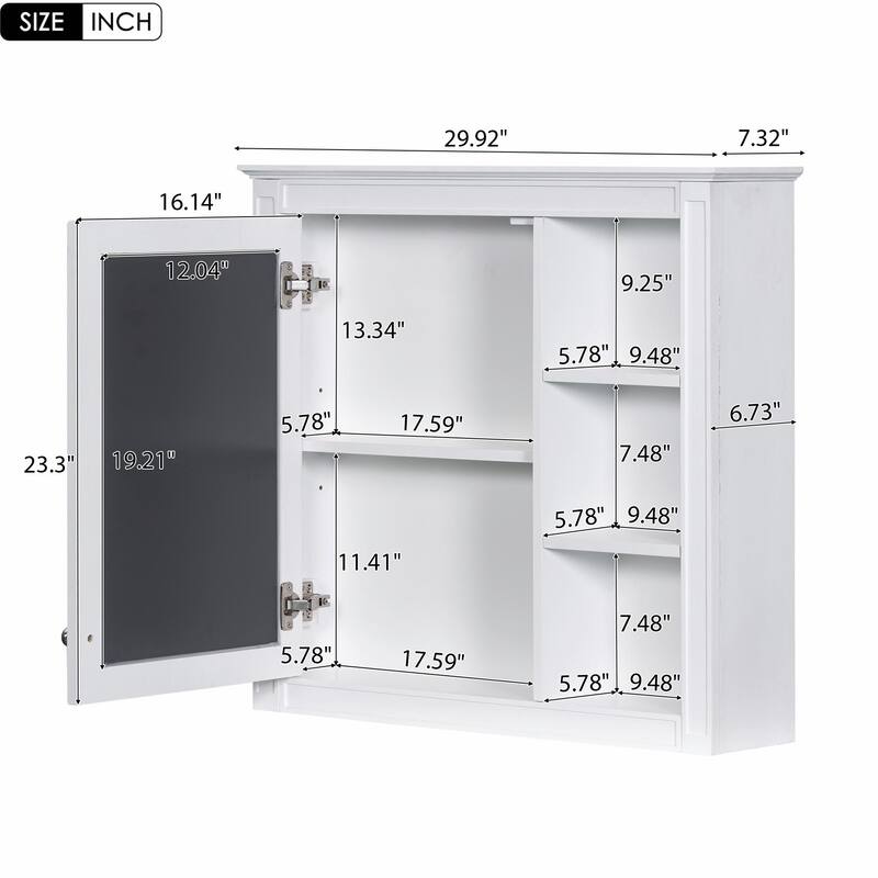 30" Bathroom Vanity with Mirror, Sink, and Storage Cabinet