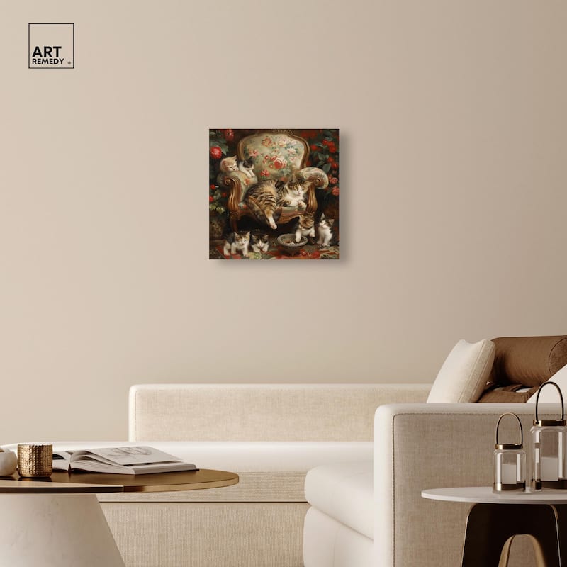 Lounging Cats Canvas by Art Remedy, Gallery Wrapped