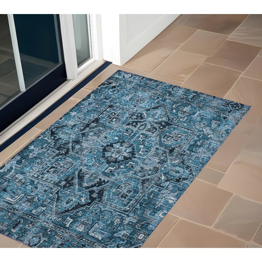 Beto Oriental Weather Resistant Refined Traditional Outdoor Rug