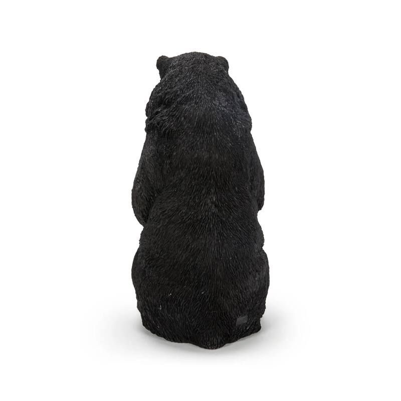Cuddling Mother and Baby Bear Outdoor Garden Statue - 11.75" - Black