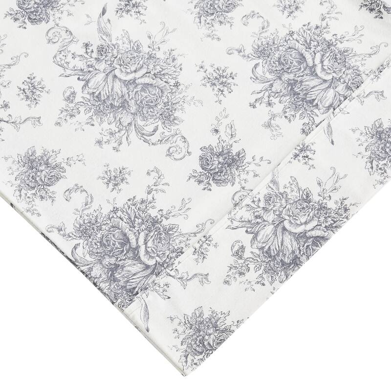 Cotton Flannel Collection Gray Toile Sheet Set - King