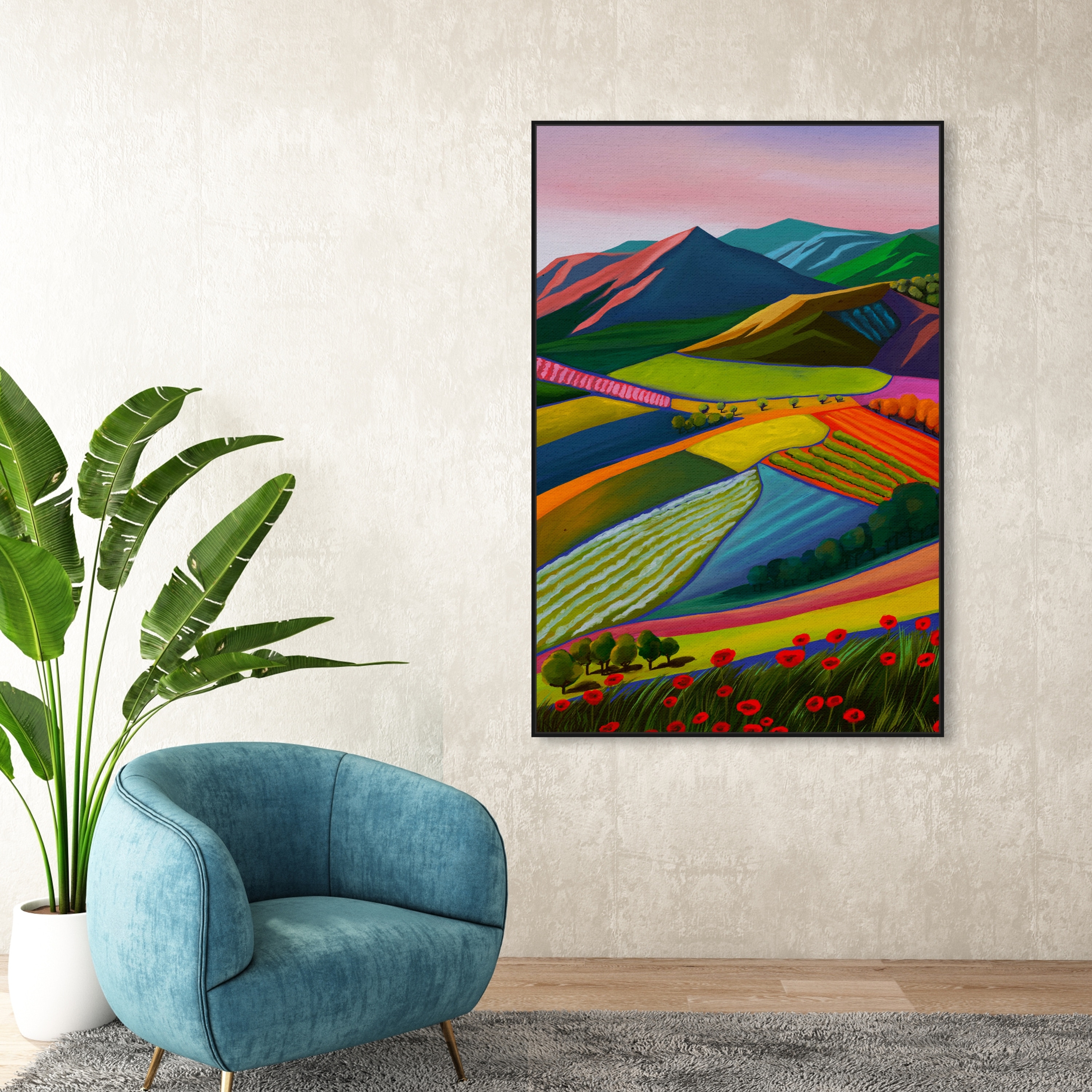 Oliver Gal My Bright Beautiful View Nature And Landscape Wall Art Framed Canvas Print Mountains Green Purple Overstock 32482038