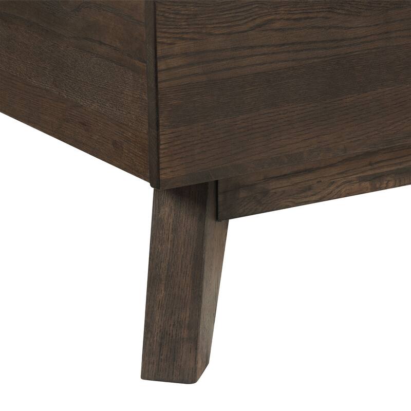 Astoria Solid Oak Wood Platform Bed Frame with Upholstered Headboard