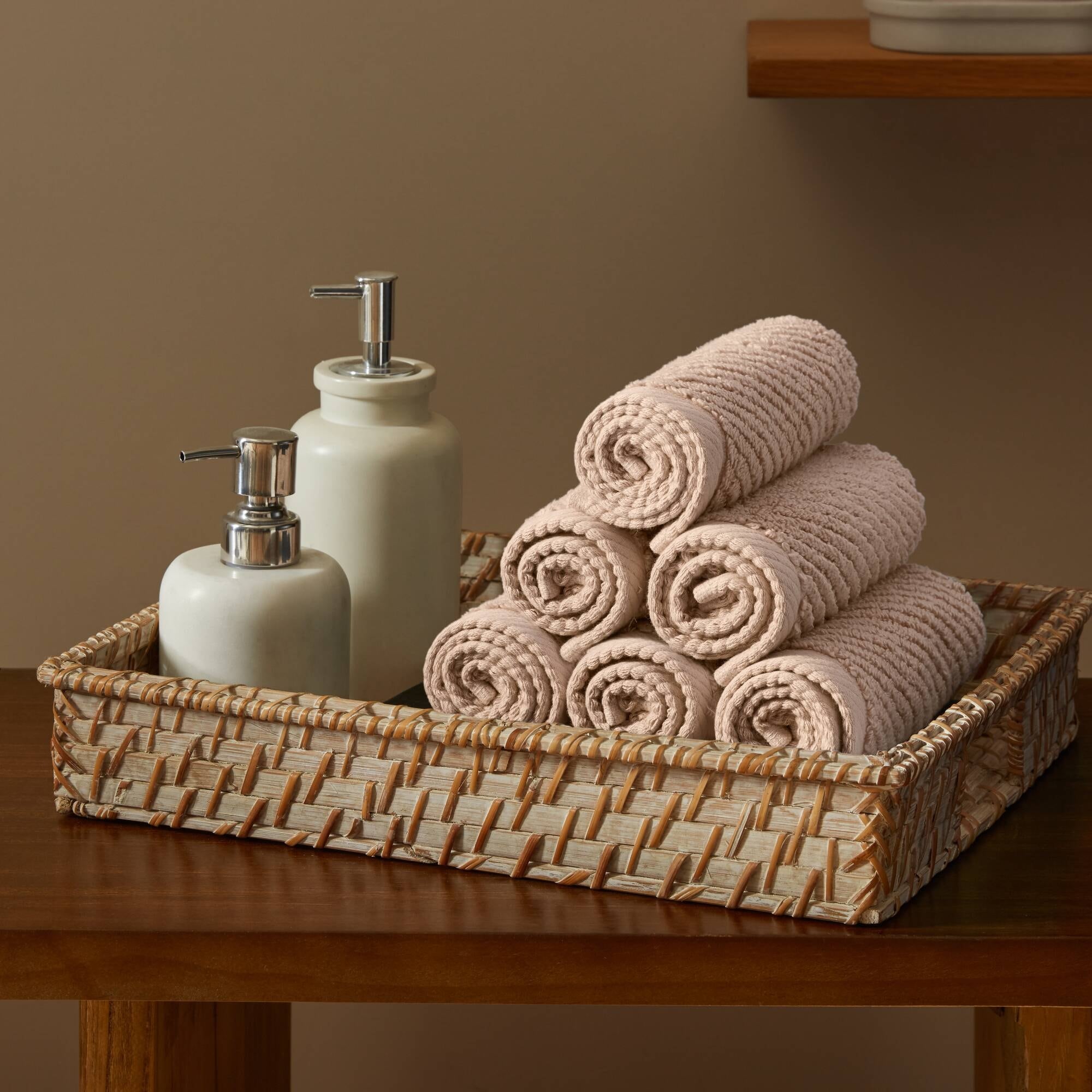Madison Park Diagonal Ribbed Cotton Quick Dry Towel Set