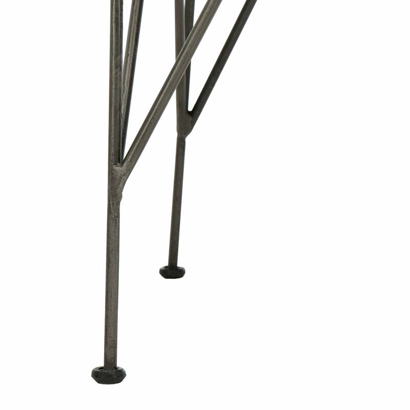 SAFAVIEH Musema Grey Wash / Dark Steel Rattan Accent Chair - 31.9" x 28" x 24"