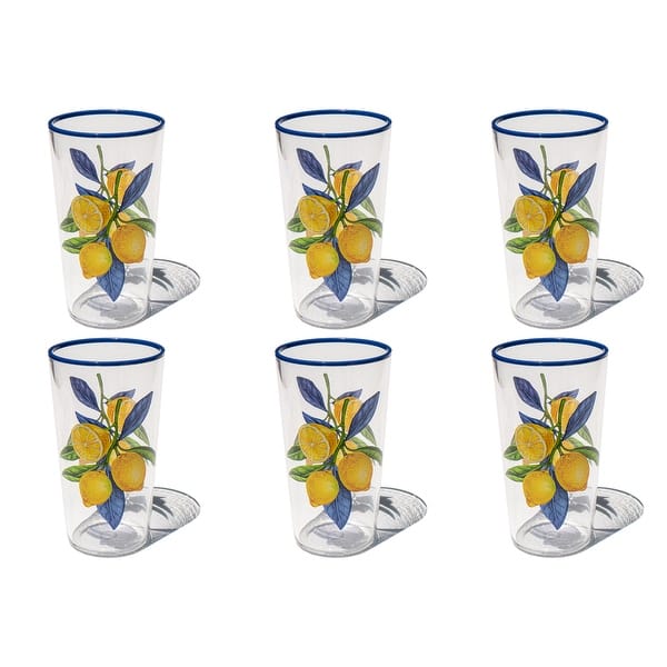 slide 2 of 4, Abode Homewares Lemon Orchard Acrylic Drinking Glass - Yellow - Set of 6 21.6 oz