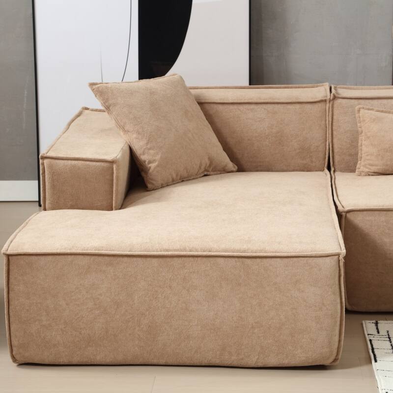 3-Seat Modern Modular Combination Free Installation L-Shaped Sofa Set