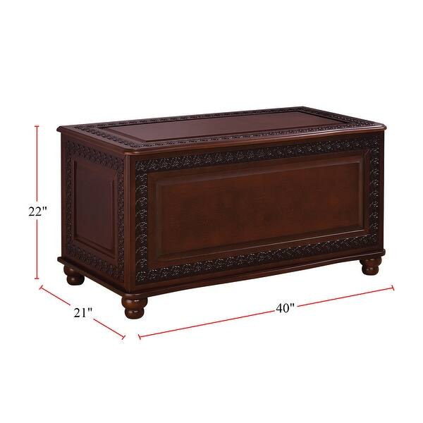 Carving Storage Chest with Bun Feet in Deep Tobacco - Bed Bath & Beyond ...