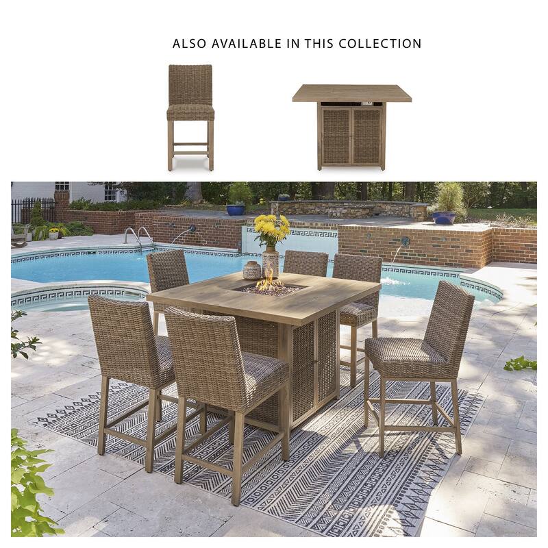 Signature Design by Ashley Walton Bridge Driftwood Outdoor Bar Stool (Set of 2) - 20.38" W x 26.88" D x 44.5" H