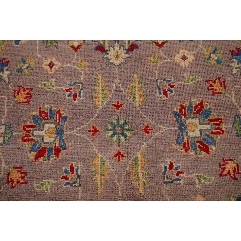 Brown Floral Oushak Oriental Accent Rug Hand-Knotted Wool Carpet - 3'4" x 5'2"