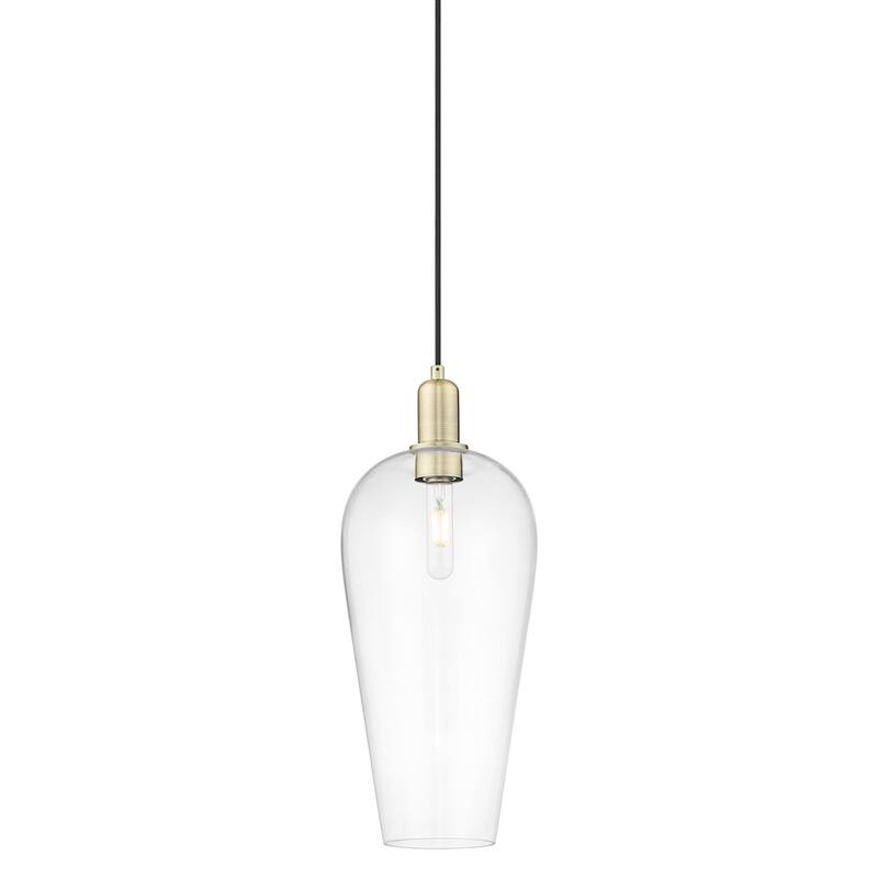 Innovations Lighting 716-1P-20-8 Chelsea Pendant Chelsea 8" Wide Mini - Antique Brass / Clear Deco Swirl