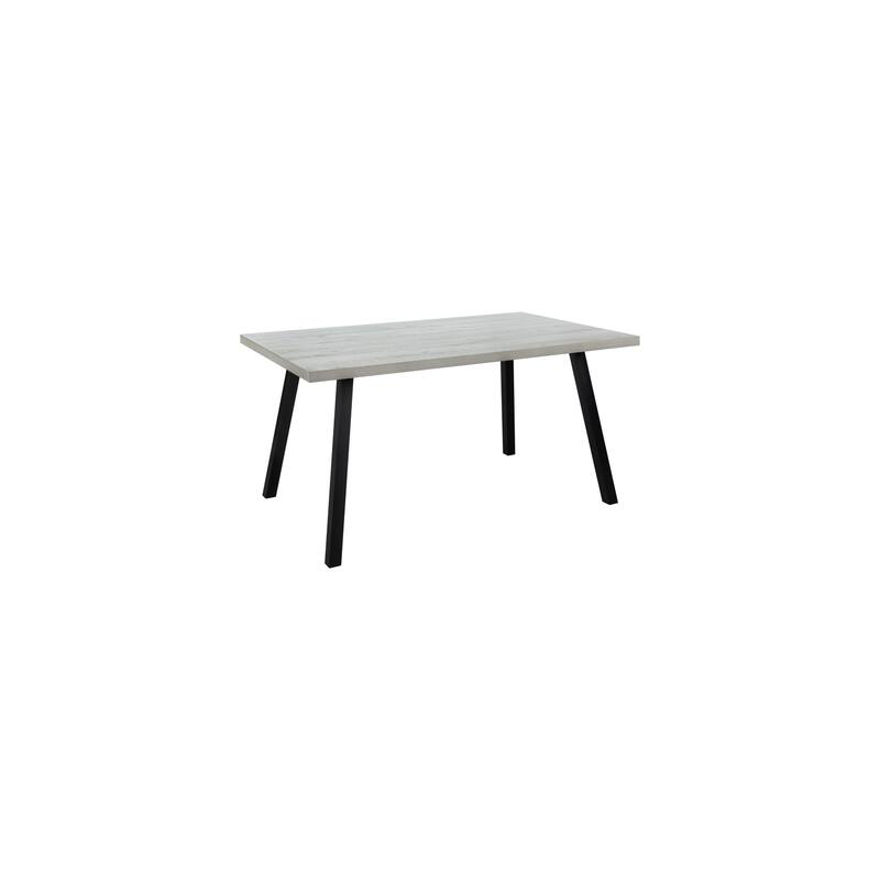 Rectangular Dining Table 60x36 Inch - Grey Wood Kitchen Table for 6 People with Durable Wooden Frame - 36