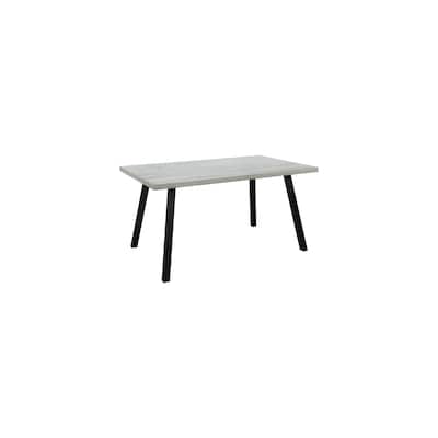 Rectangular Dining Table 60x36 Inch - Grey Wood Kitchen Table for 6 People with Durable Wooden Frame - 36