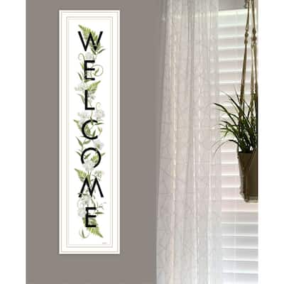 TrendyDecor4U Farmhouse "Welcome Sign II" Framed Print Wall Art by House Fenway - Black, White,