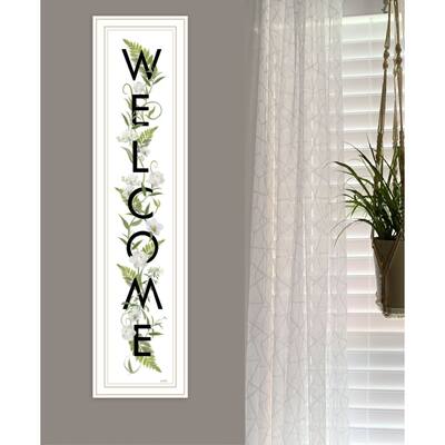TrendyDecor4U Farmhouse "Welcome Sign II" Framed Print Wall Art by House Fenway - Black, White,
