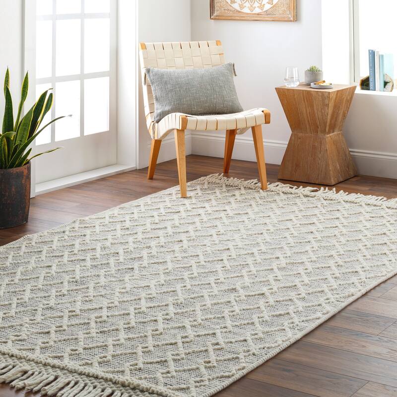 Livabliss Hebron Handmade Farmhouse Casual Wool & Jute Area Rug - Grey/Cream - 2' 3" x 3' 9"