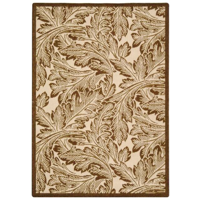 SAFAVIEH Courtyard Bettyjane Tropical Leaves Indoor/ Outdoor Area Rug