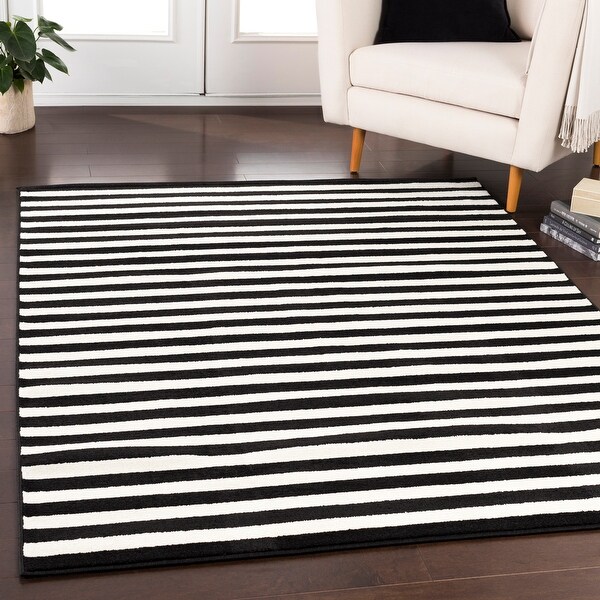 Reze Casual Striped Area Rug (7'10 x 10'3). Opens flyout.