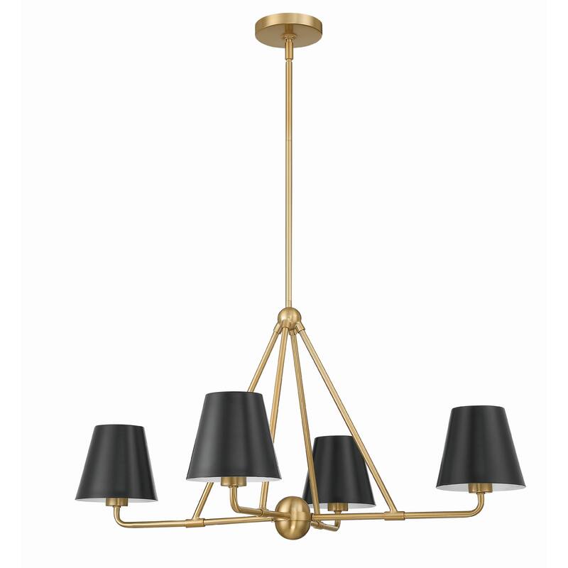Xavier 4 Light Vibrant Gold Chandelier - 31.75"W x 17"H