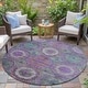 preview thumbnail 19 of 101, Machine Washable Indoor/Outdoor Boho Global Chantille Rug Purple - 8' x 8'