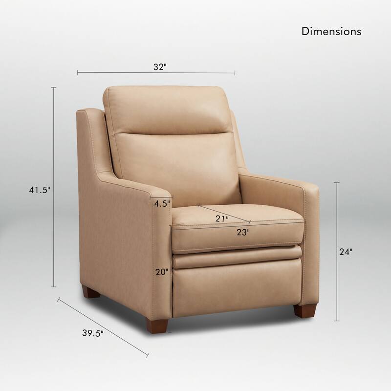 Genuine Leather Recliner Sofa 33" Triple-Motor Power Zero-Wall Reclining Couch with USB&USB-C Port