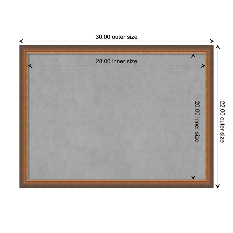 Amanti Art Two Tone Bronze Copper Framed Magnetic Board - Board Size 28x20