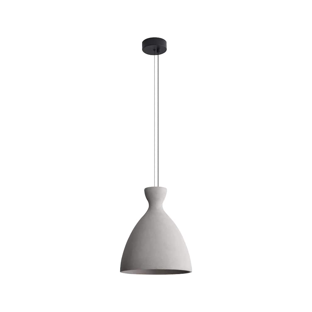 Aethera 14" LED Pendant in Grey Cement - Gold