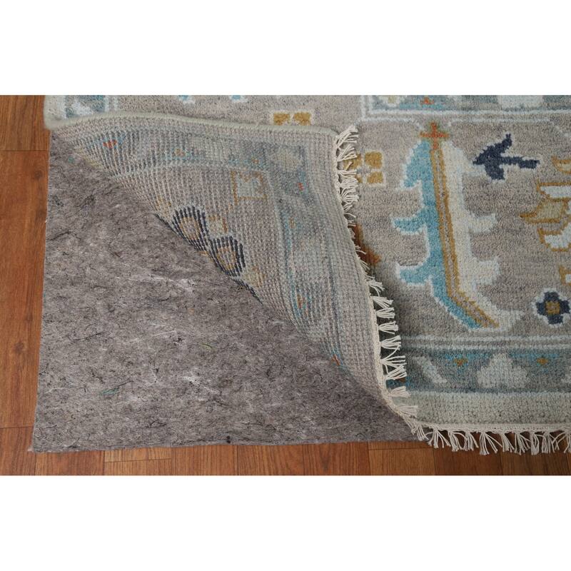 Oushak Indian Area Rug Handmade Beige Wool Carpet - 9'0" x 12'1"