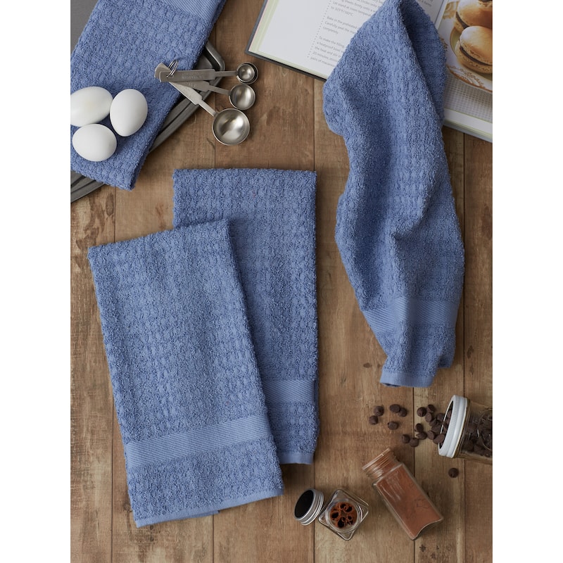 Solid Waffle Terry Dishtowel Set of 4