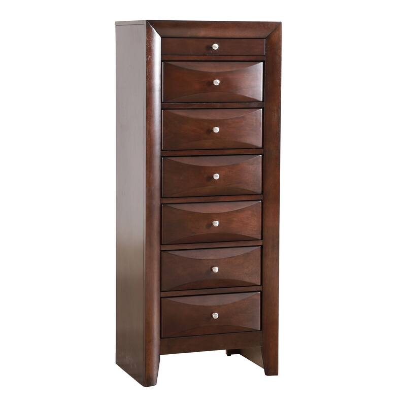 7-Drawer Wooden Lingerie Chest - 58" - Dark Brown