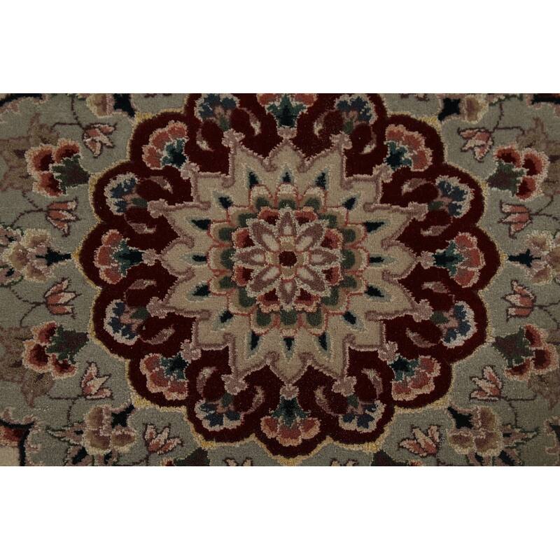 Black Aubusson Chinese Vintage Large Rug Hand-Knotted Wool Carpet - 10'3" x 14'1"