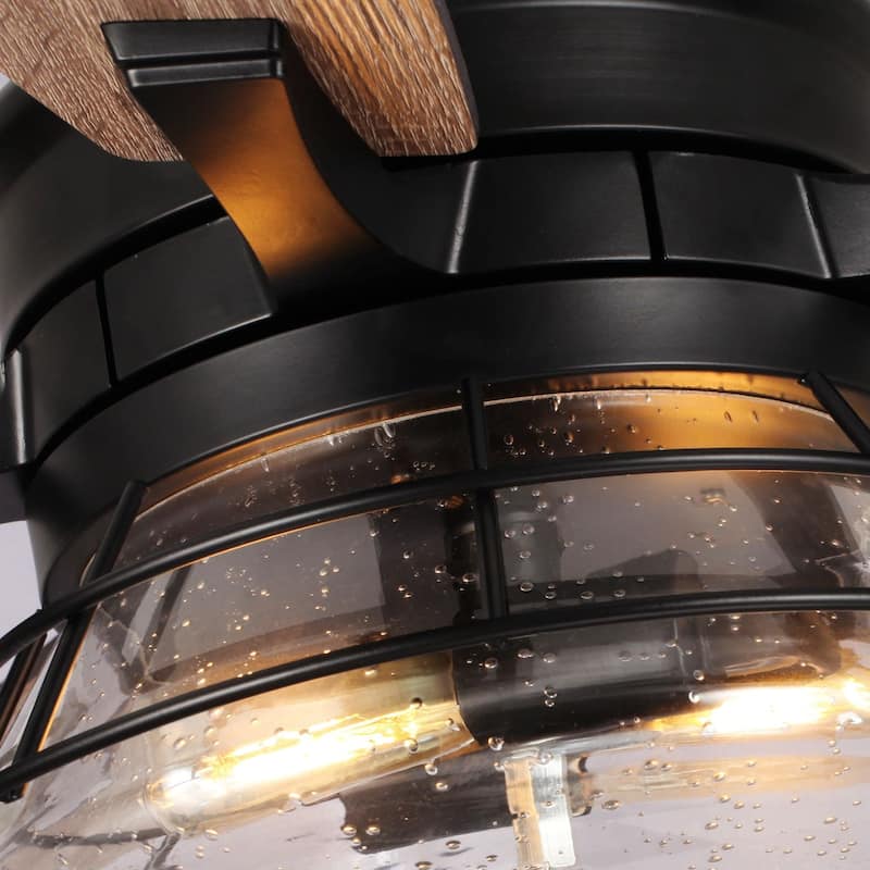 52" 5-Blade 2-Light Industrial Ceiling Fan with Light