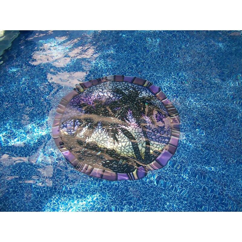 Blue Palm Trees Decorative Pool Mat - Pool Art