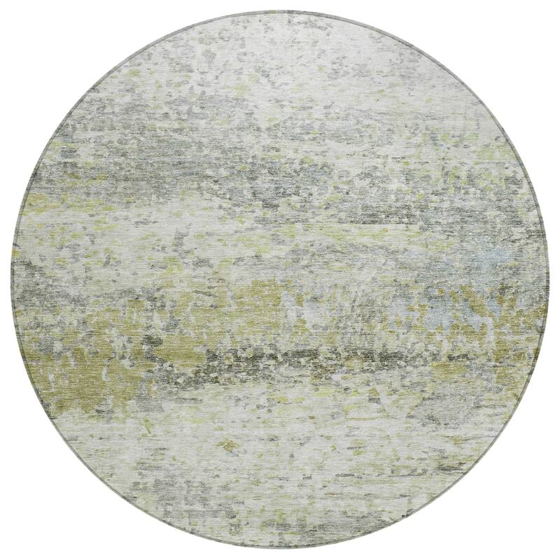 Machine Washable Indoor/ Outdoor Abstract Contemporary Chantille Rug