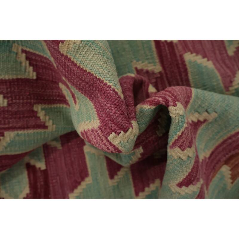 Hand Woven Oriental 100% Wool Carpet Southwestern All-Over Multi-Colored Kilim Area Rug - 8' 1'' X 5' 9''